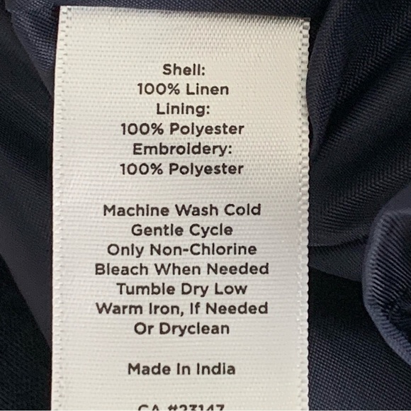 Talbots Floral‎ Embroidered Scalloped Hem Linen Skirt Womens 8 side zip lined - Picture 6 of 10